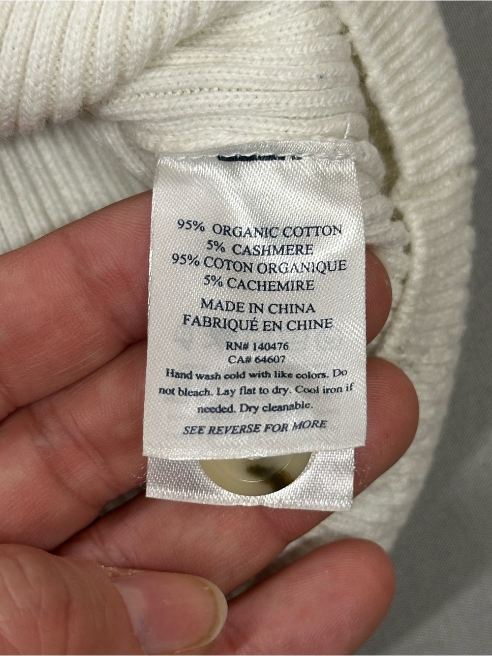 Faherty Mikki Henley Ribbed Sweater w/ Neutral Colorblocking - Fits XS (Label S) - Picture 14 of 15